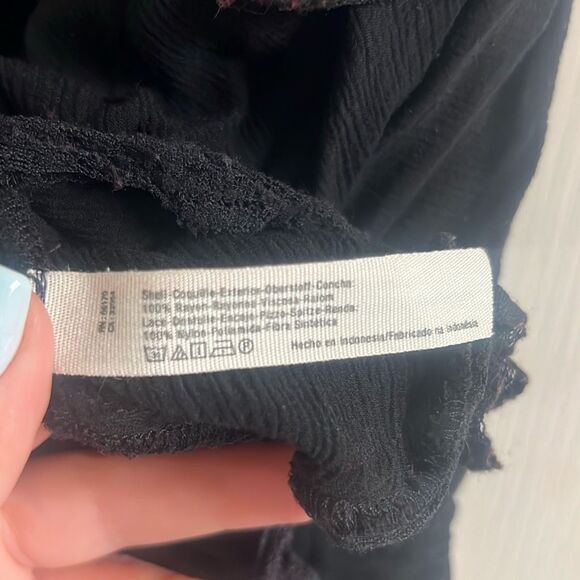 ✨Free People Lace Trapeze Black Sz Small Top✨ - Picture 7 of 8